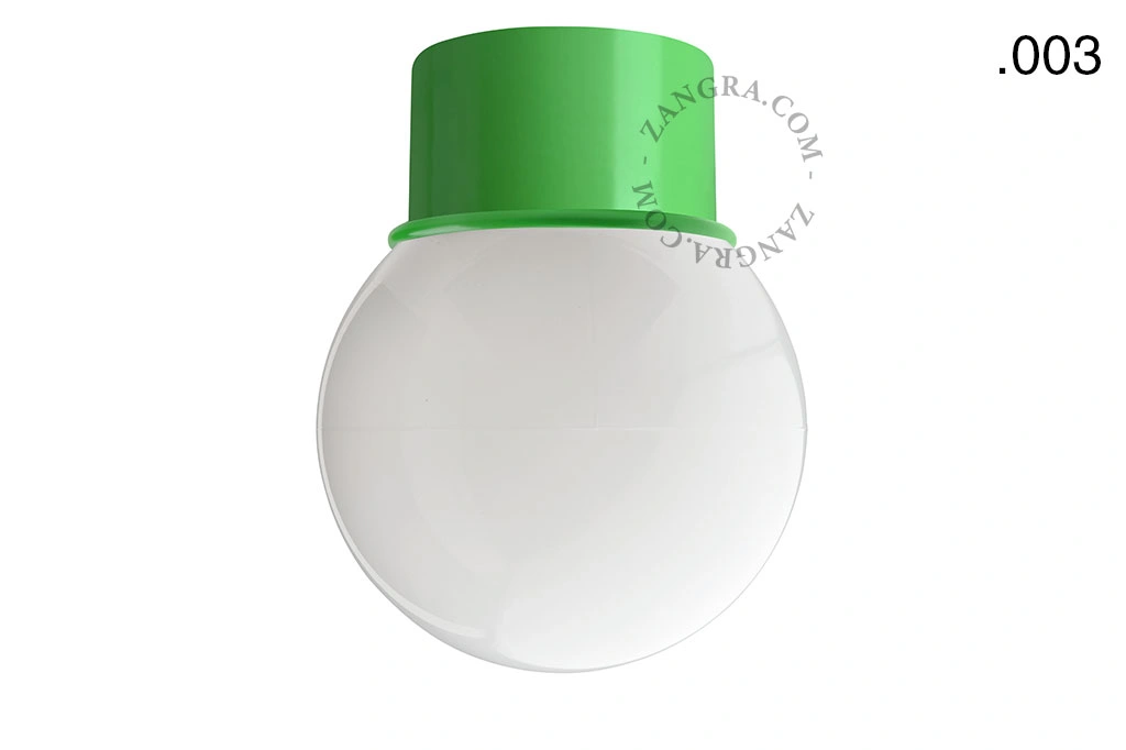 aplique o plafón verde - pantalla de vidrio - Ø 8 cm