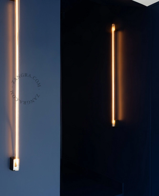 schwarze Wand- oder Deckenleuchte S14s - Stablampe - 100cm