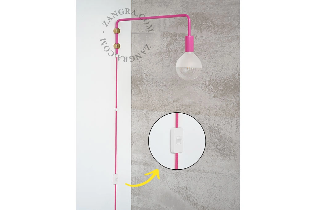 lampe potence pivotante - rose