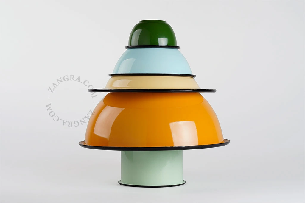bol en émail vert - Ø 10 cm