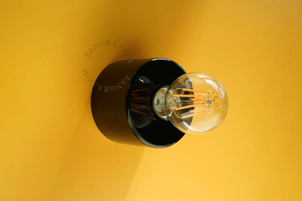 czarna lampa ścienna lub sufitowa - Ø 8,5 cm
