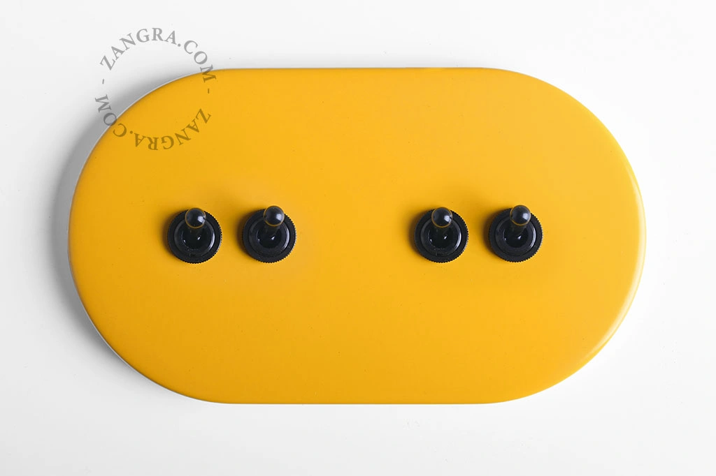 interruptor amarelo simples ou bidirecional - 4 comutadores em preto