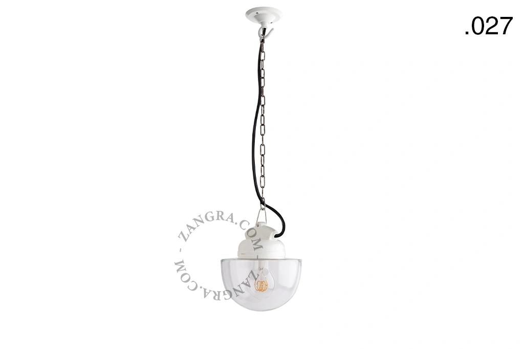 hanglamp van porselein en glas  - IP54