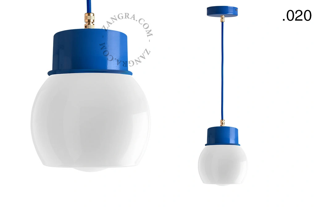 gelakte hanglamp - blauw