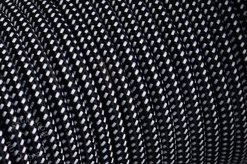 fabric cable - black with white dots