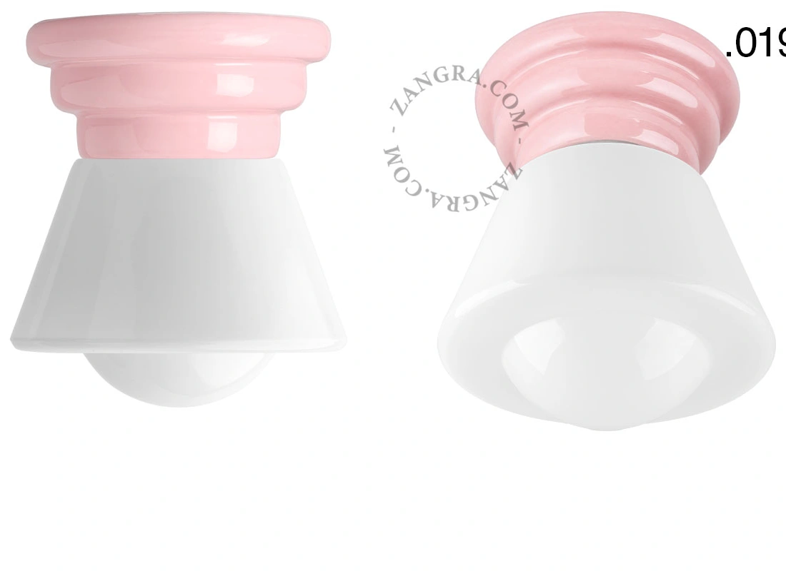 pink porcelain Art Deco light Daniel