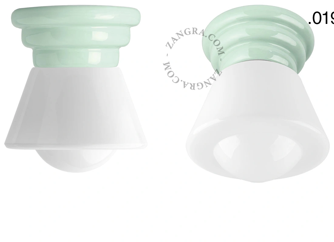 green porcelain Art Deco light Daniel
