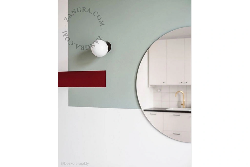 aplique angular en porcelana negra - pantalla de vidrio