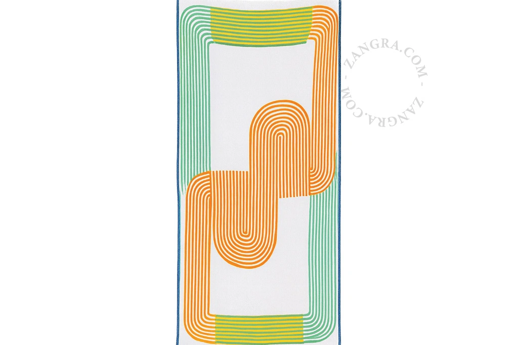 toalha de algodão em favo de mel - branco/laranja