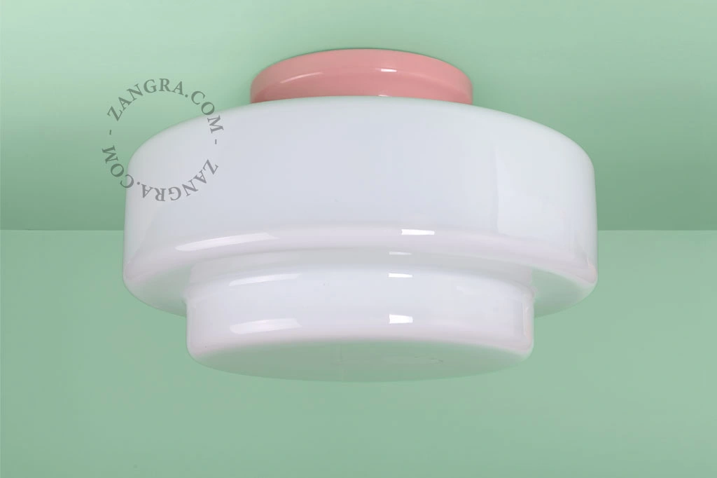 candeeiro Art Deco Chaella de porcelana cor-de-rosa