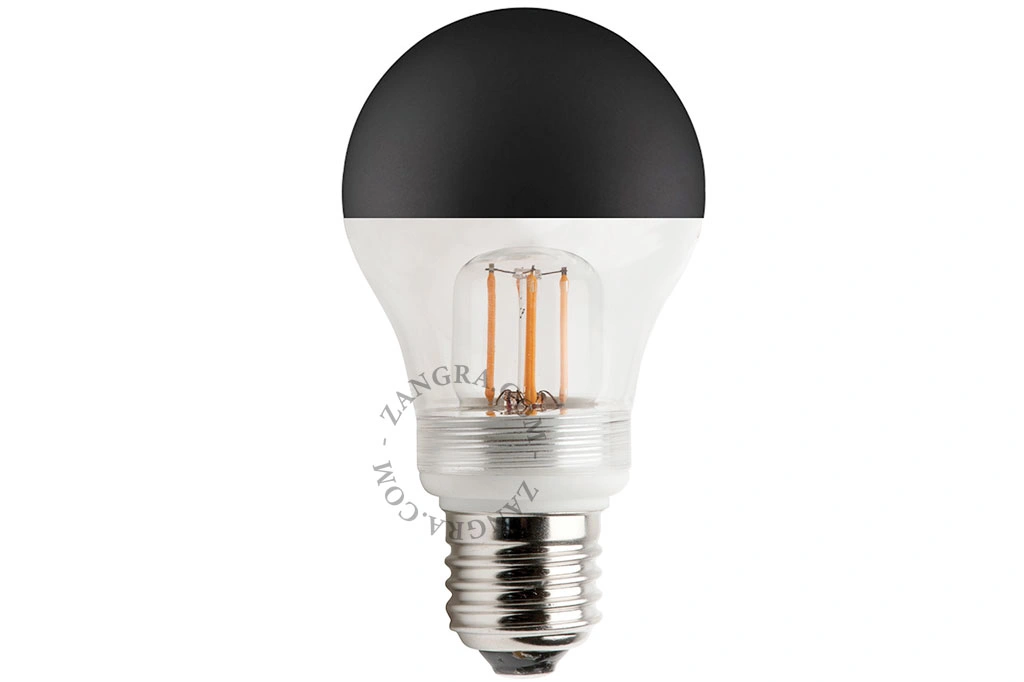 E27 dimbar filament LED ljuskälla - svart och klart glas - 2700K - 2,5W