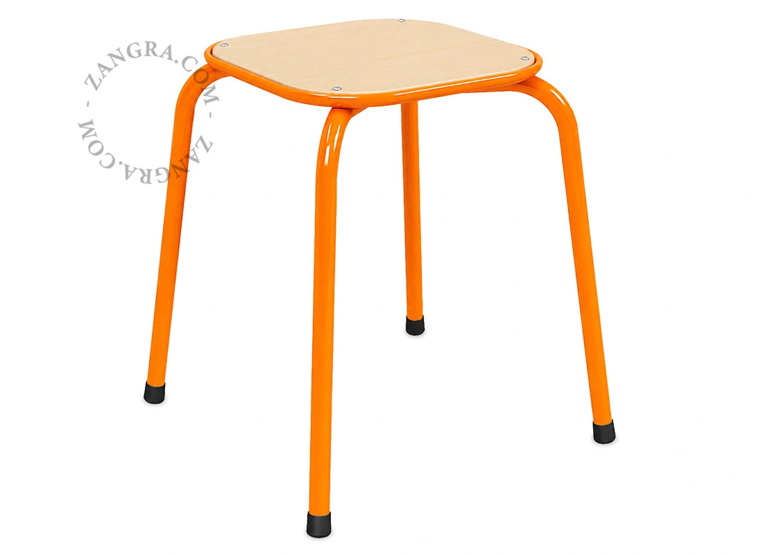 stabelbar taburet i træ - orange