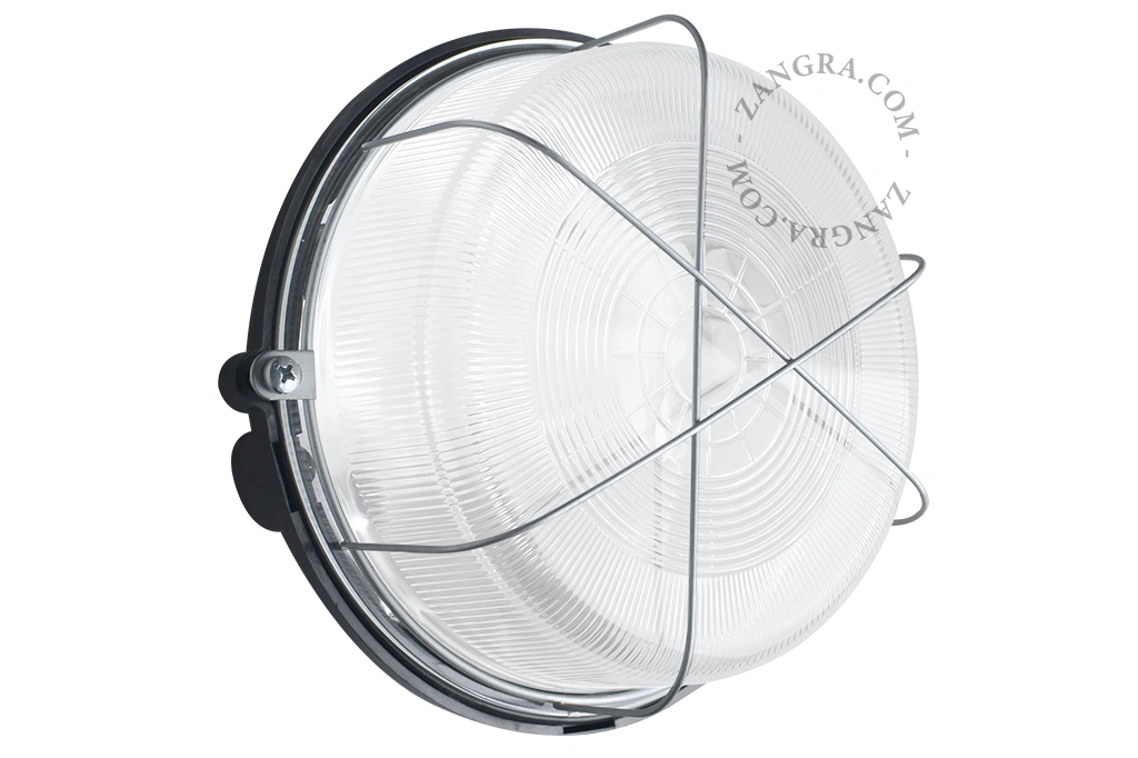 aplique o plafón de exterior de baquelita negra - Ø 17 cm - IP54