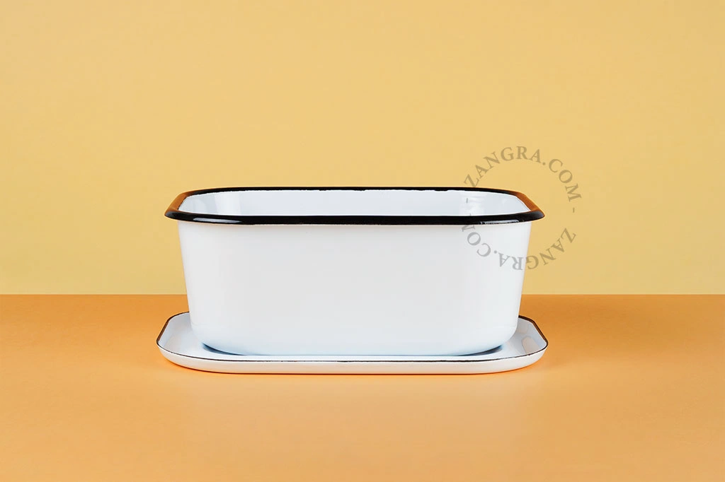 fuente de horno esmaltada 23 cm - blanco