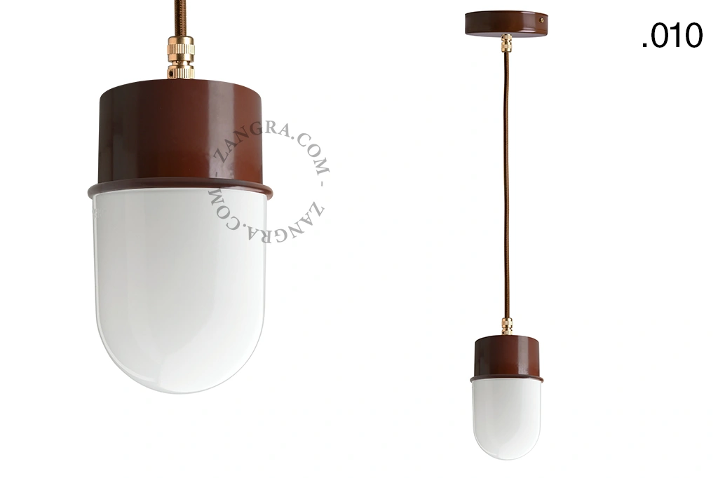 suspension marron - globe en verre - Ø 8,5 cm