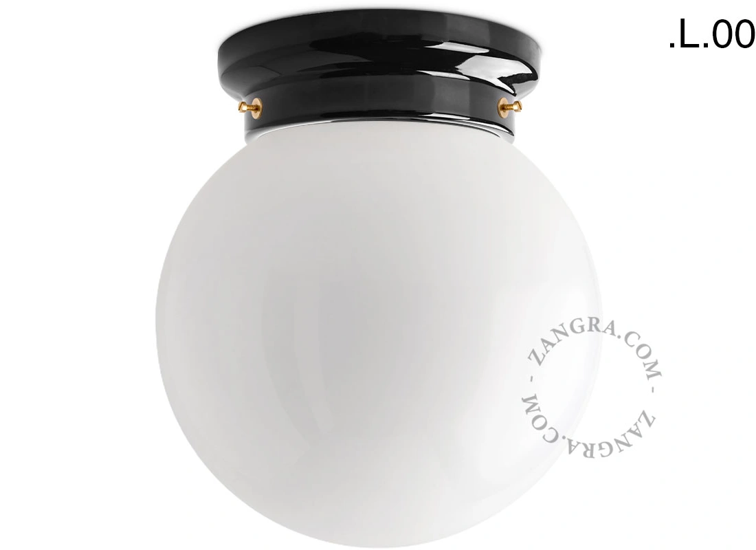 Art Deco lampa Chaella i svart porslin