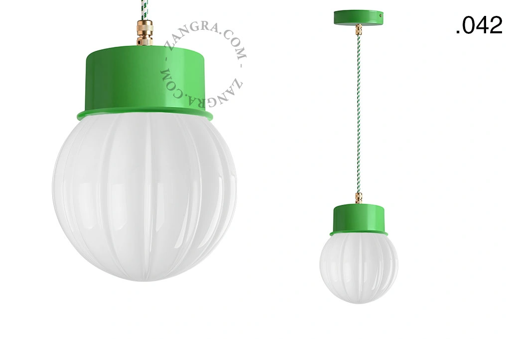 candeeiro suspenso verde - abajur de vidro - Ø 10cm