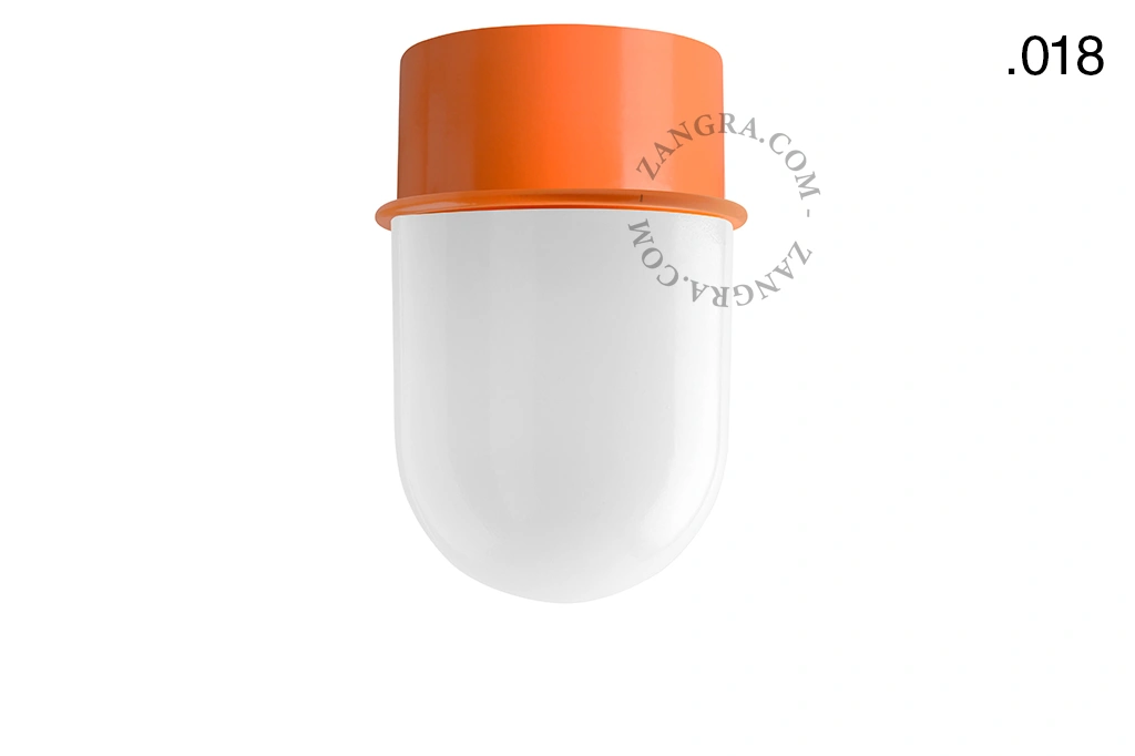 orange wall or ceiling light - glass shade - Ø 10 cm