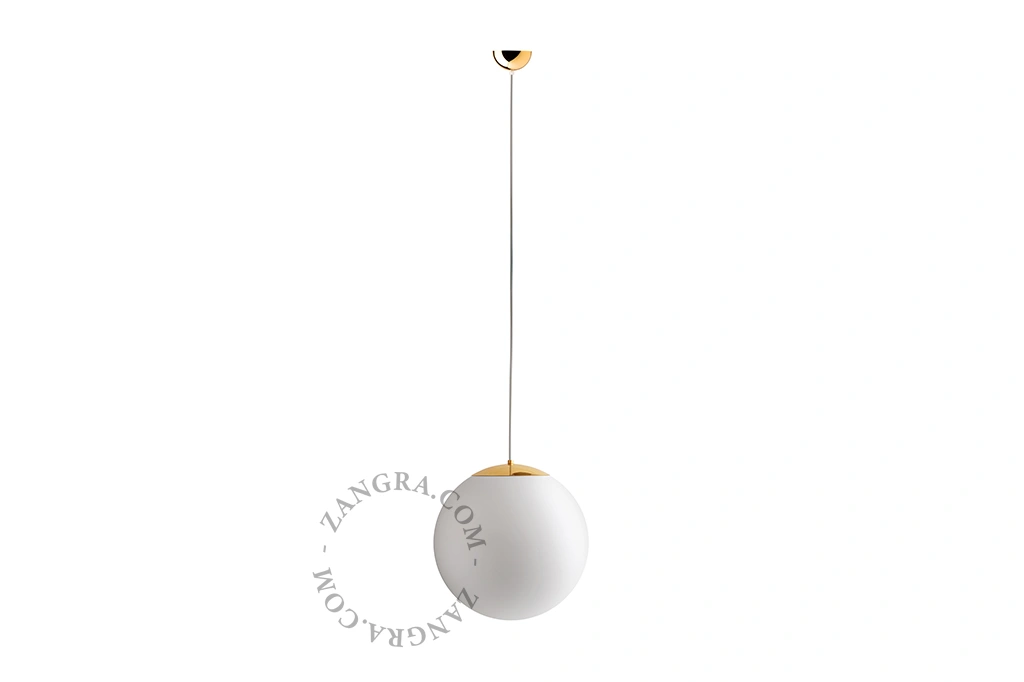 pendellampa med klot i blåst glas - Ø 40 cm