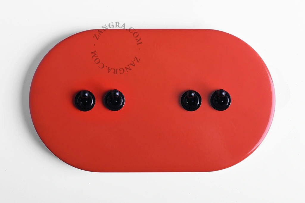 interruptor vermelho simples ou bidirecional - 4 comutadores em preto
