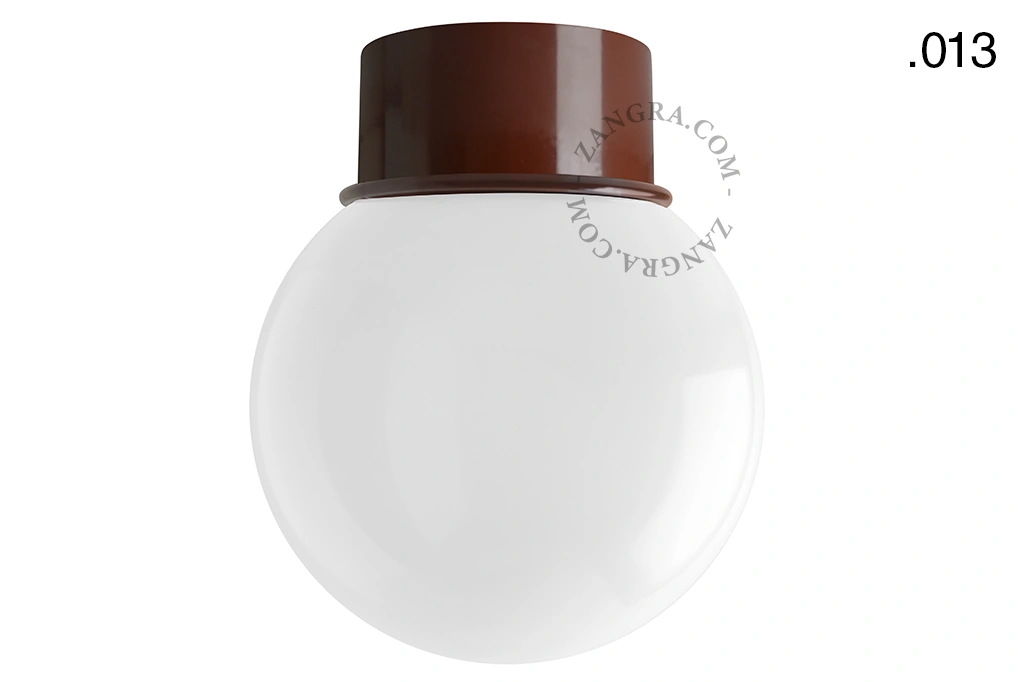 brown wall or ceiling light - glass shade - Ø 10 cm
