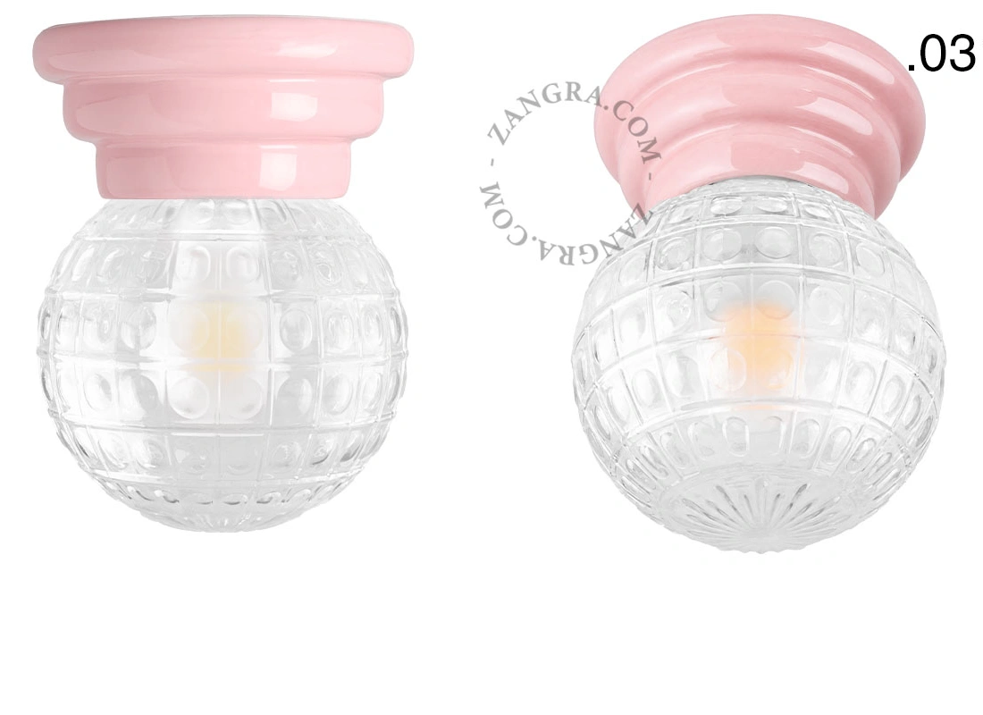 pink porcelain Art Deco light Daniel