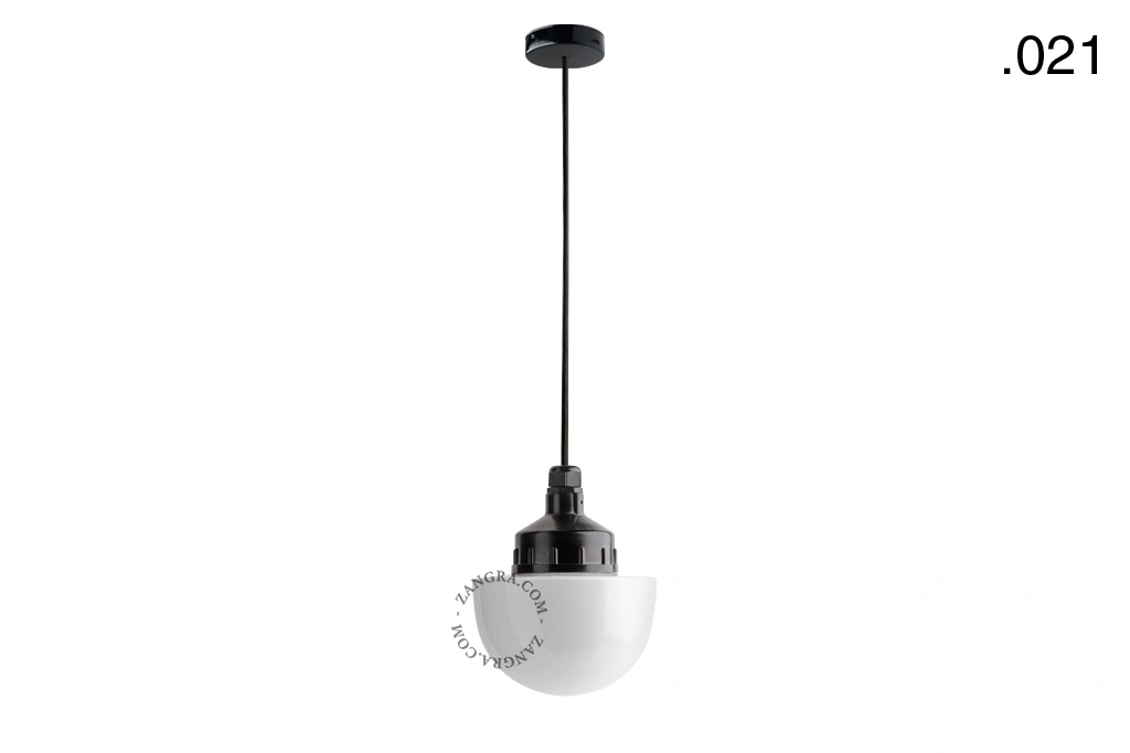 snoerlamp met glazen kap