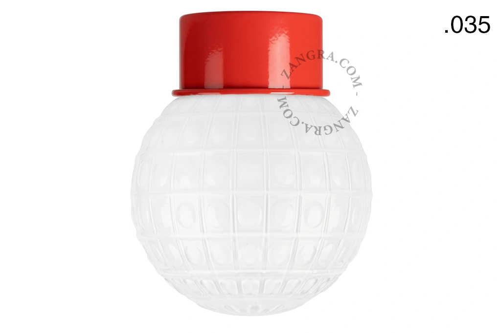 rød væg eller loftslampe - glas skærm - Ø 10 cm