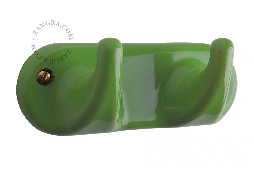 green porcelain hook