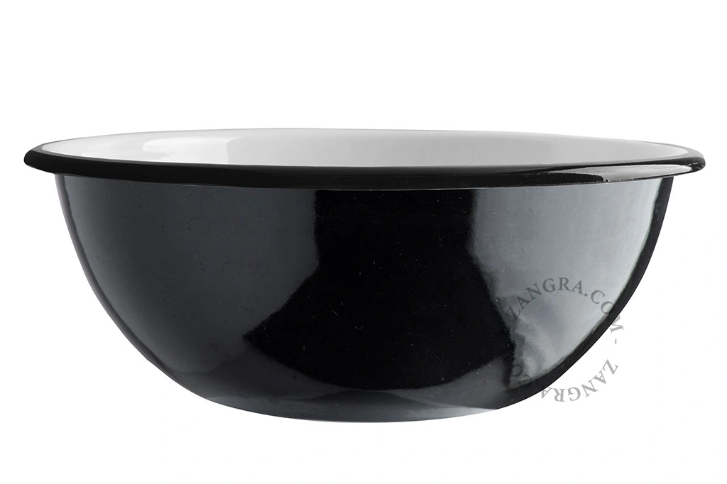 bol en émail noir - Ø 28cm