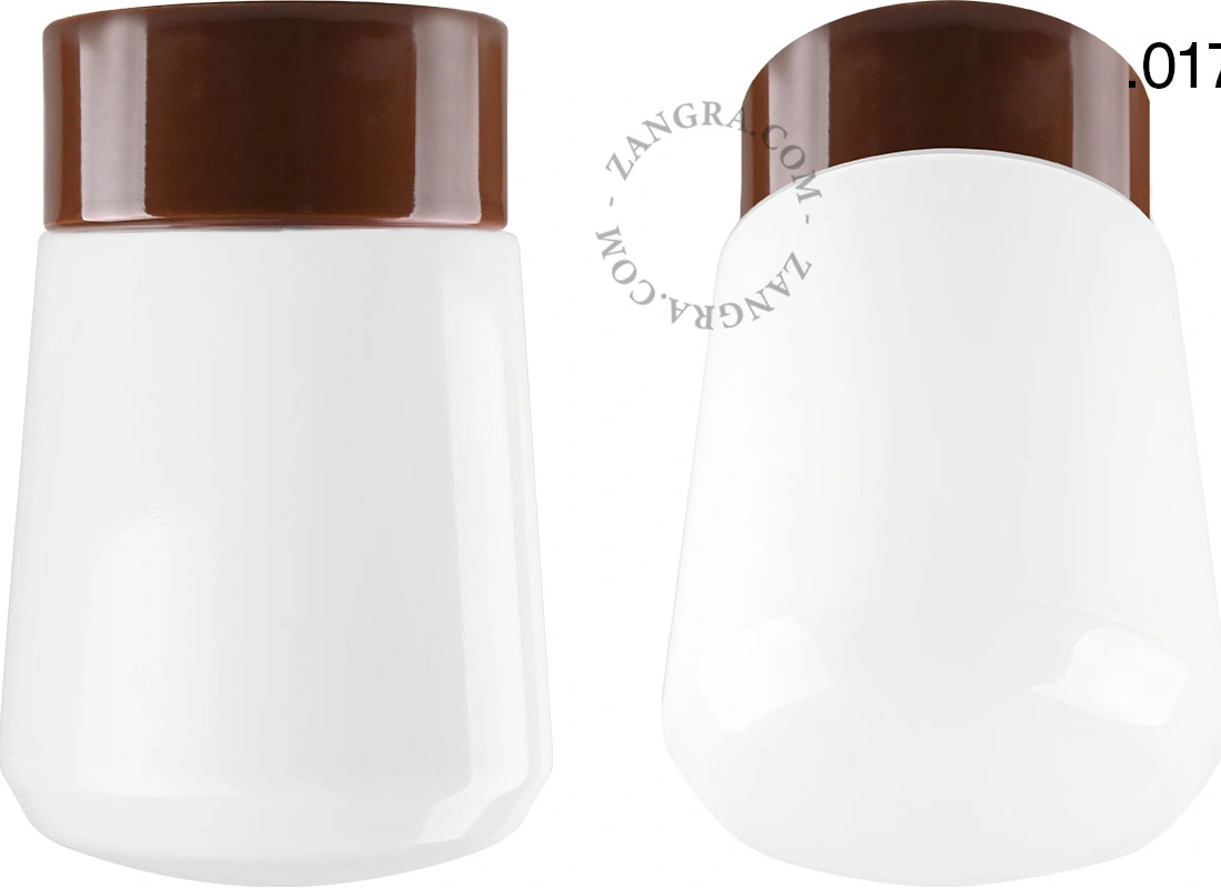 lámpara de porcelana marrón David - Ø 10 cm