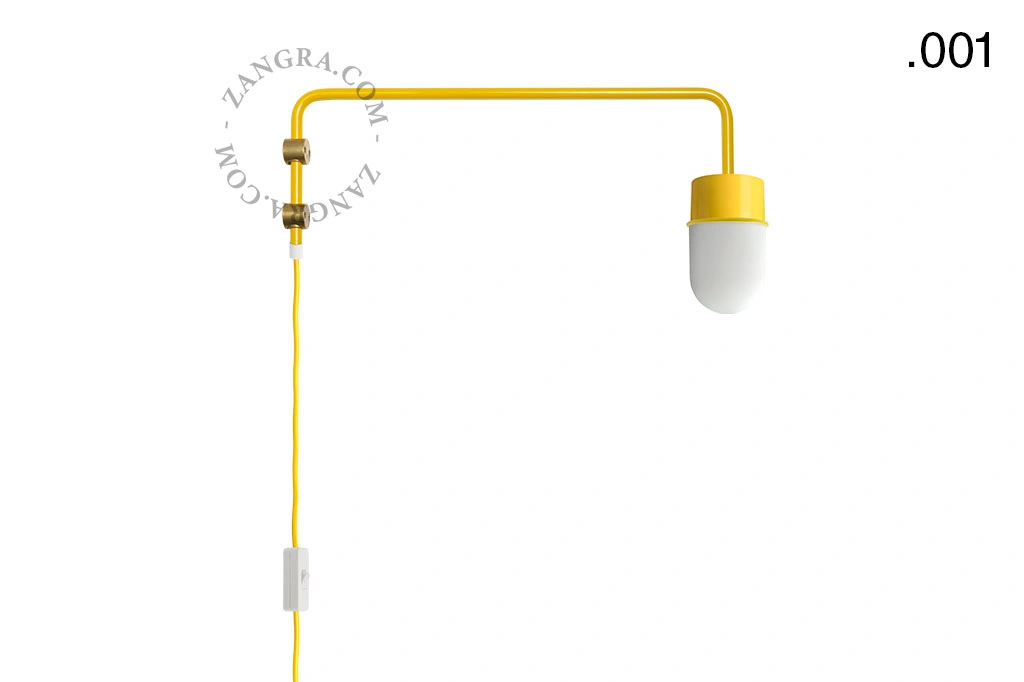 gele wandlamp Abbie met pivoterende arm