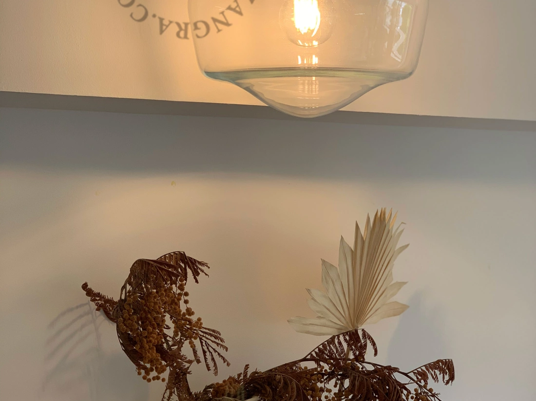 applique en laiton - globe en verre