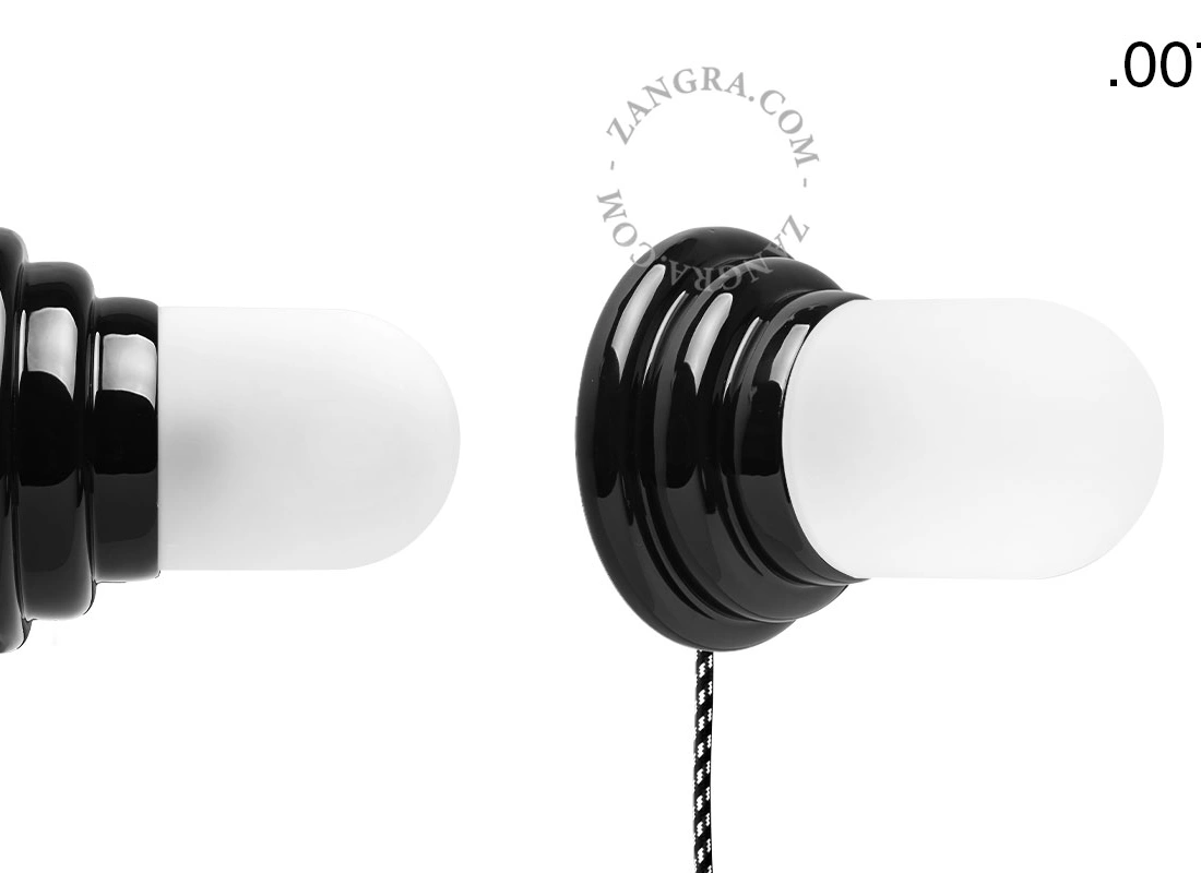 black porcelain Art Deco table or wall light