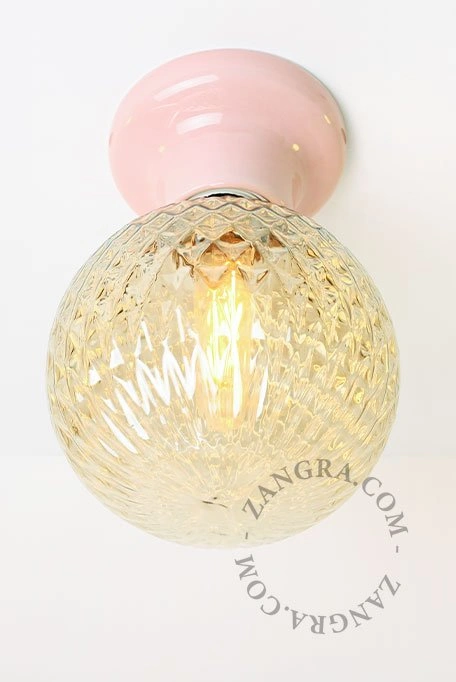 lampa porcelanowa różowa