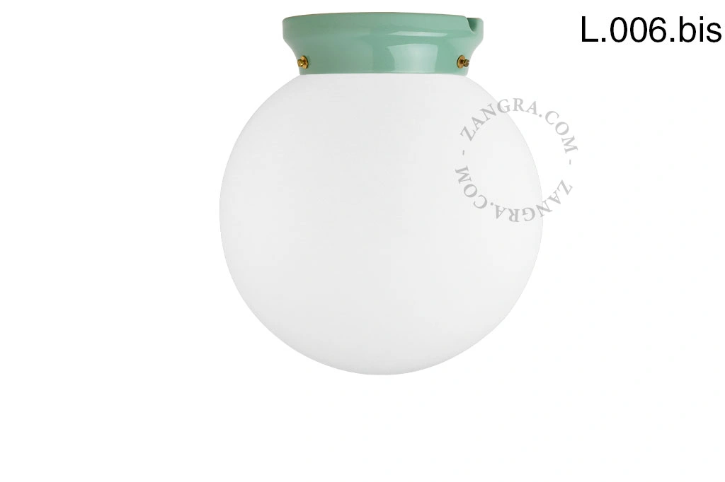 Art Deco Leuchte Chaella aus grünem Porzellan