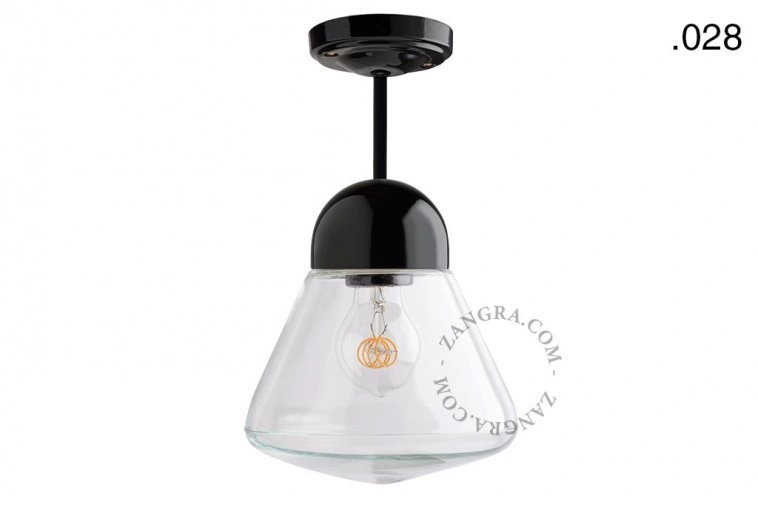 lampa porcelana ze szklanym kloszem