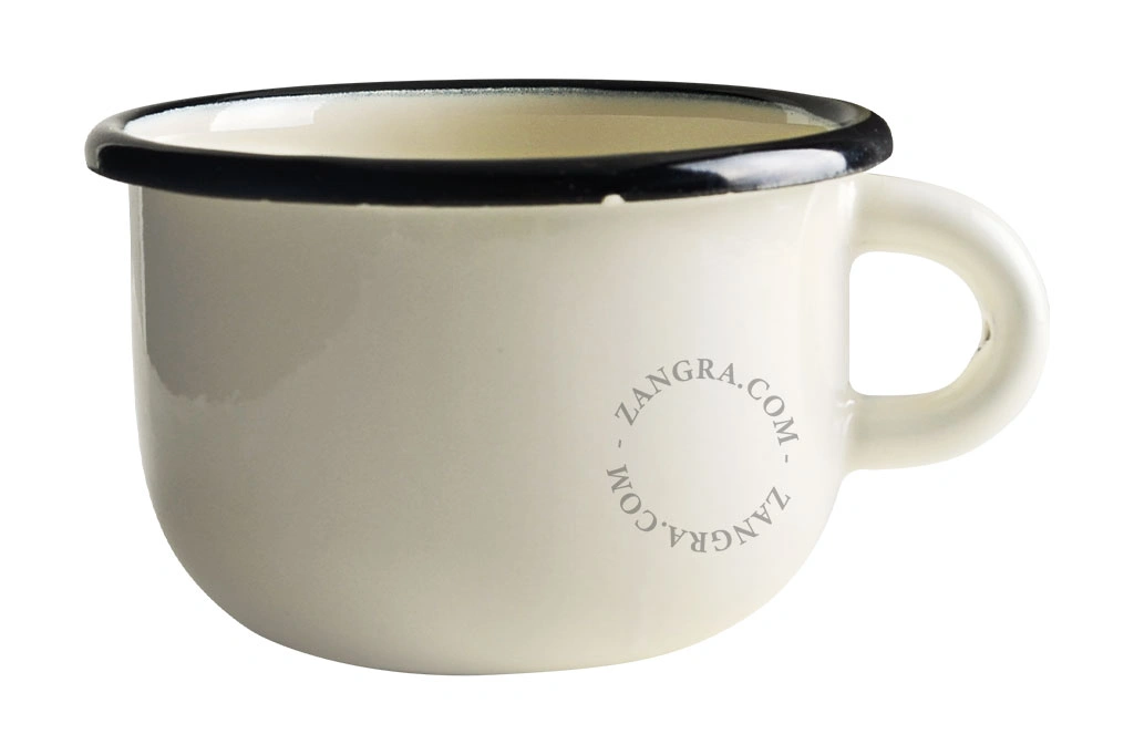 caneca de esmalte marfim - 25cl