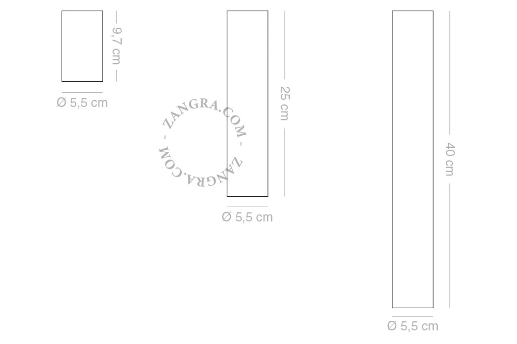 faretto da superficie in ottone - Ø 5,5 cm