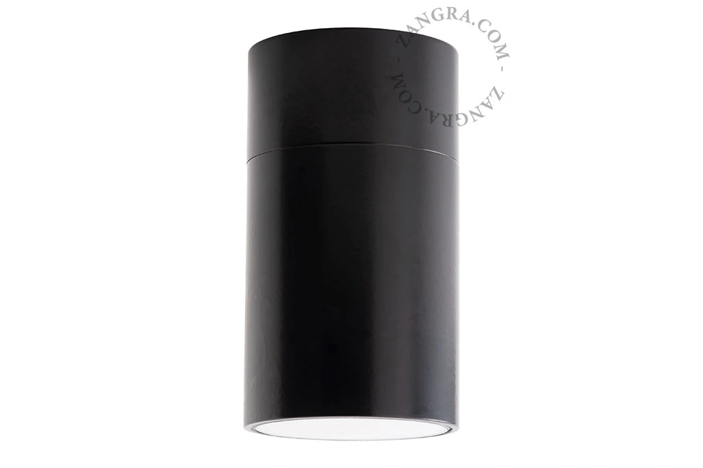 foco de teto preto para exterior ou casa de banho  Ø 6 cm - IP64