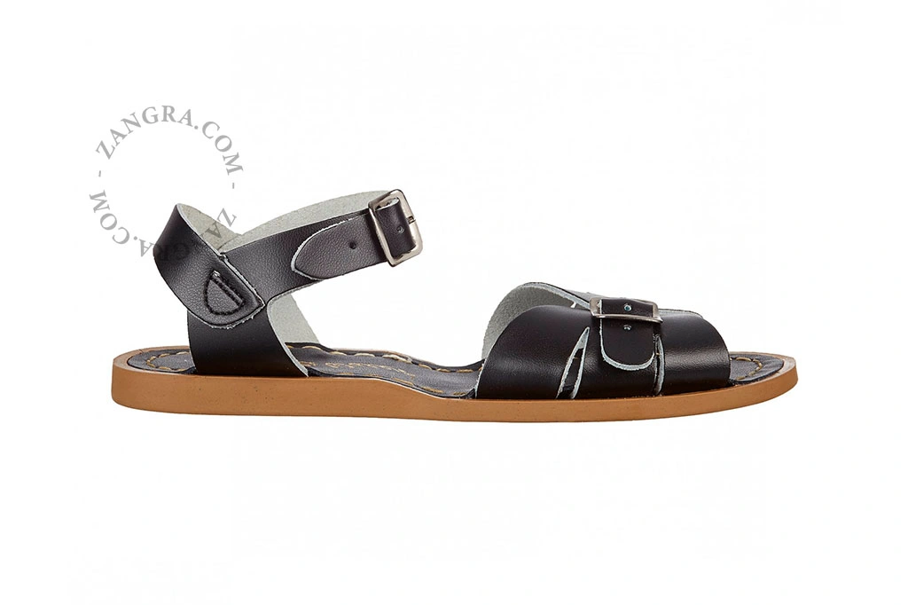 sandales d'eau en cuir - noir