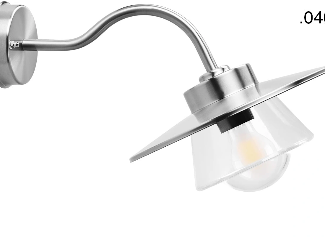 zilverkleurige industriële gevellamp Elda - IP54