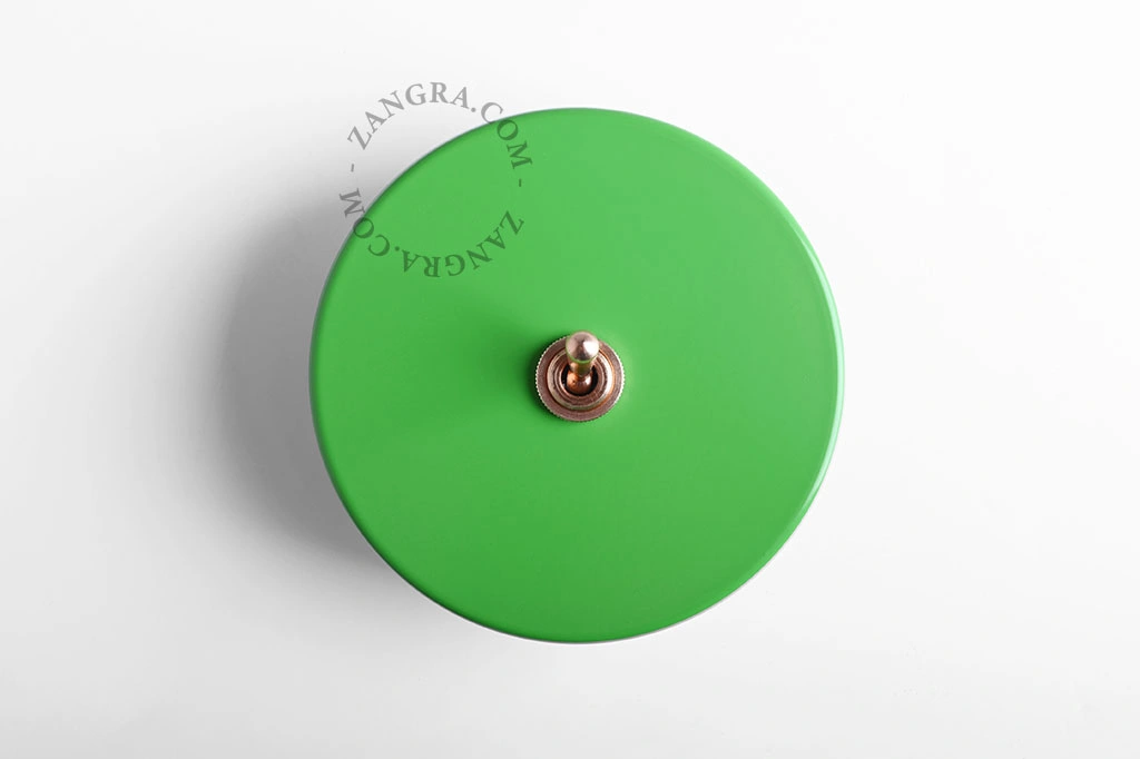 interrupteur vert va-et-vient ou simple - levier laiton