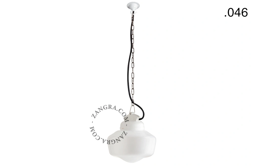 hanglamp van porselein en glas  - IP54
