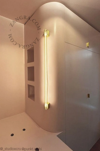 złota lampa ścienna lub sufitowa S14s Bill - świetlówka 100cm