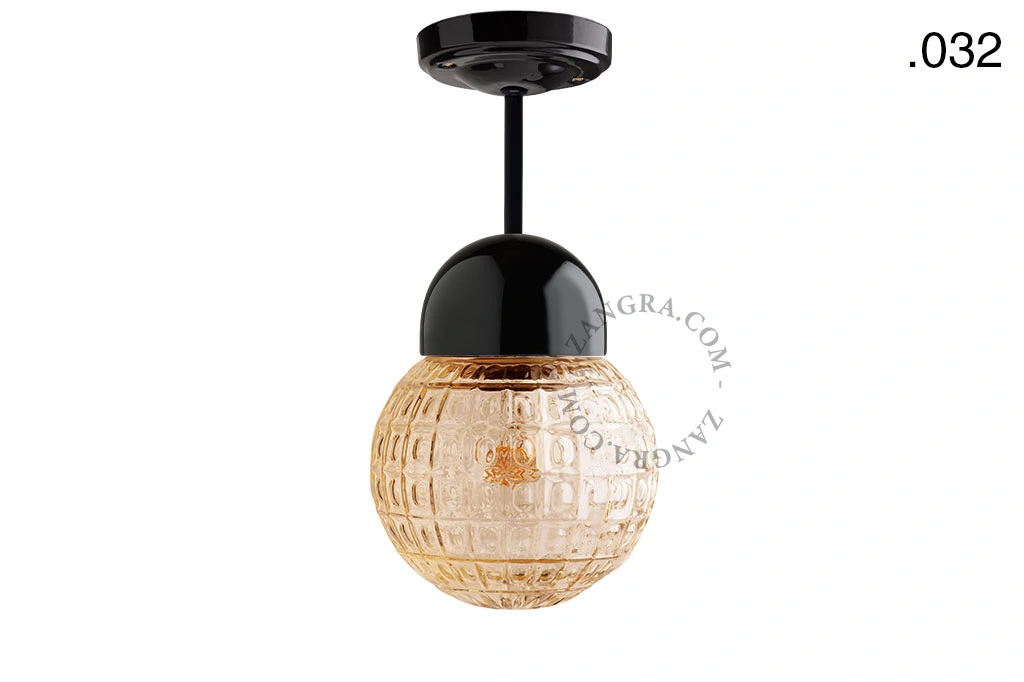 lampa porcelana ze szklanym kloszem
