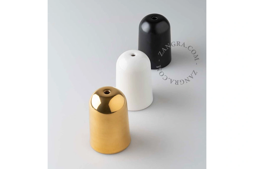 E27 matt black porcelain lamp holder