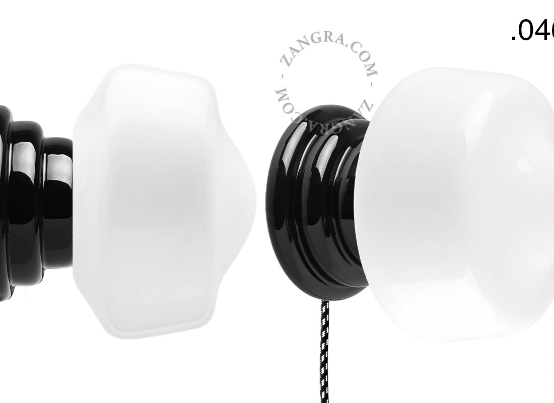 black porcelain Art Deco table or wall light