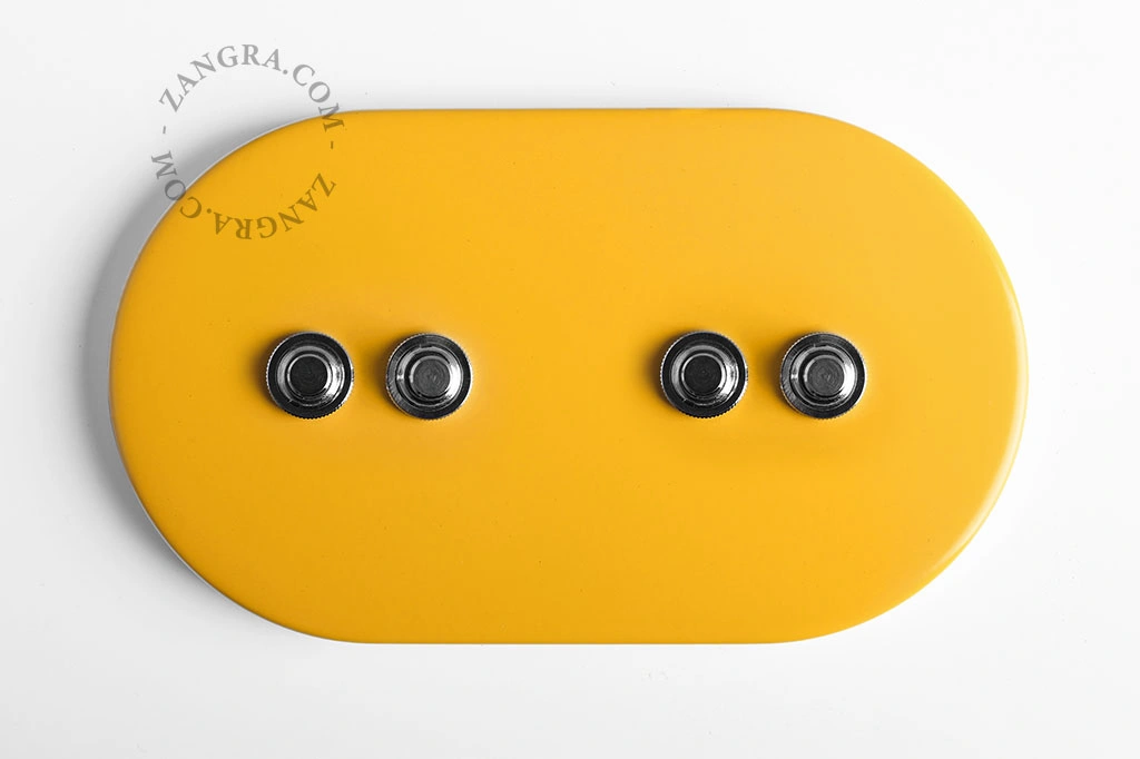 interruptor amarelo - 4 botões de pressão niquelados