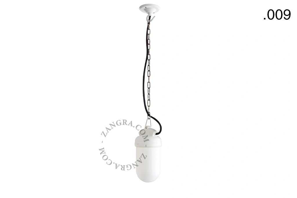 hanglamp van porselein en glas  - IP54